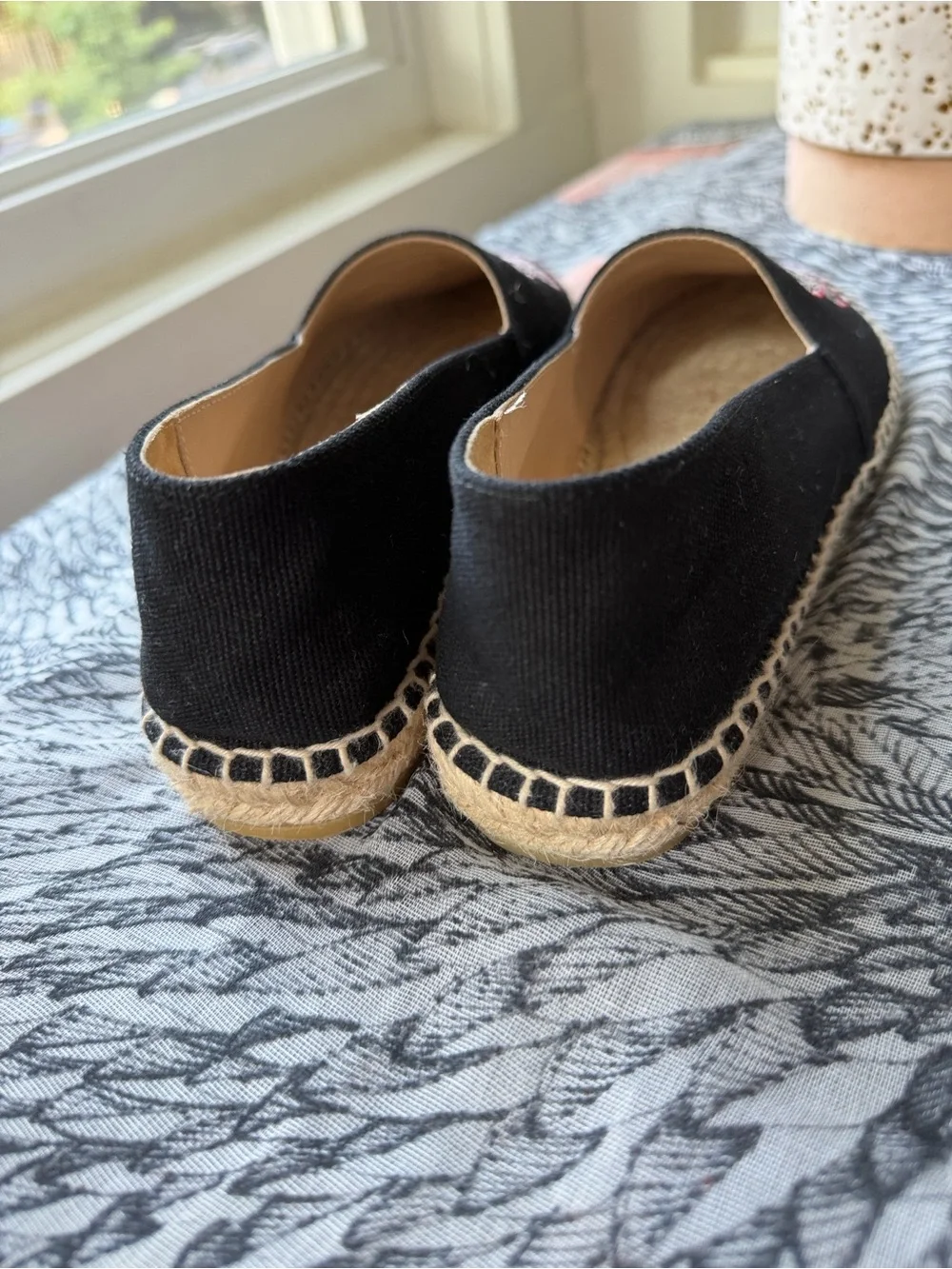 Kenzo Tiger Embroidered Espadrilles Black Made in Spain